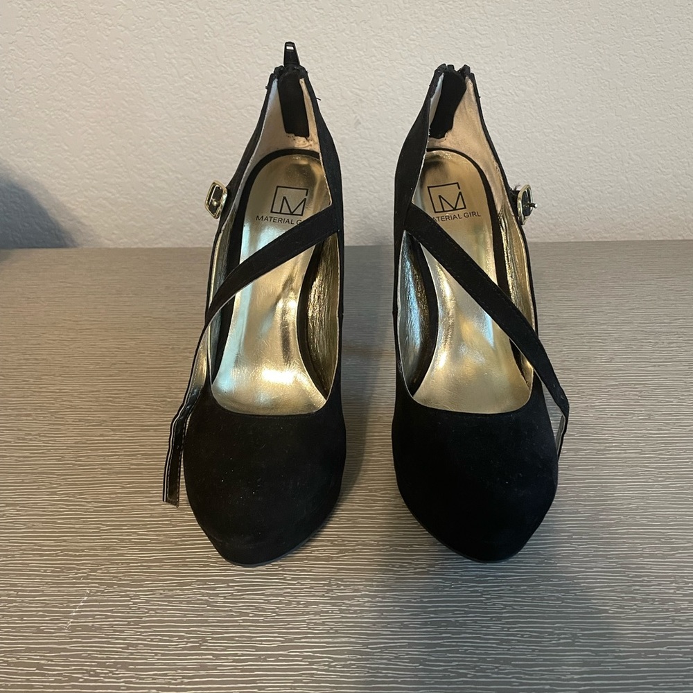 Material Girl Black Platform Heels